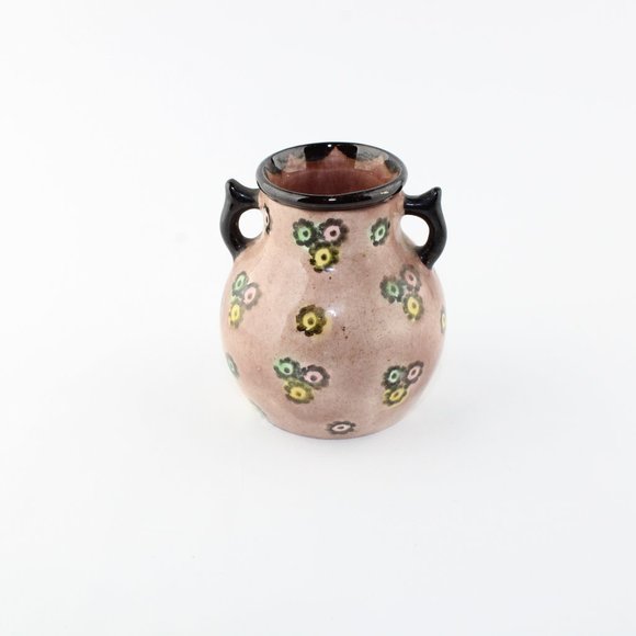 Czechoslovakia "Erphila Art Pottery" Brown Floral Art Vase Bud Vase - Picture 1 of 10